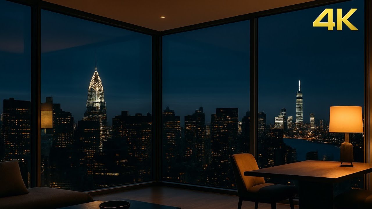 [4K] Focus in a Luxury Penthouse • Smooth Jazz for Deep Work, Study and Relaxation