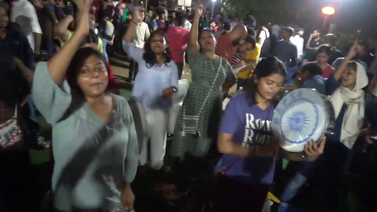 JNUSU Elections 2019 Counting Underway II Scenes at SL-SIS Lawn at 11-00 o'clock night