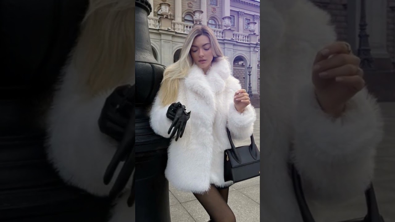 White fur coat