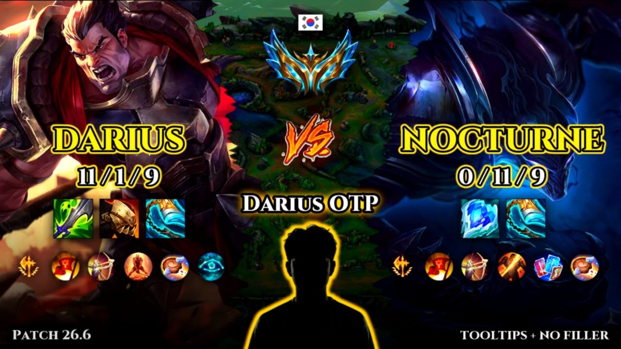 Best Darius OTP | Darius TOP vs Nocturne | Patch 26.6 | 2026-03-28 | KR CHALLENGER