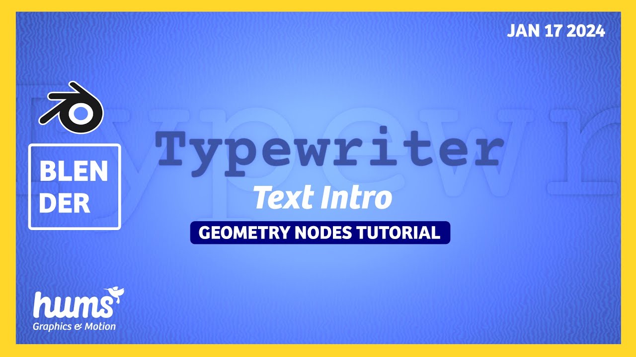Blender | Geometry Nodes | Typewriter Text Intro
