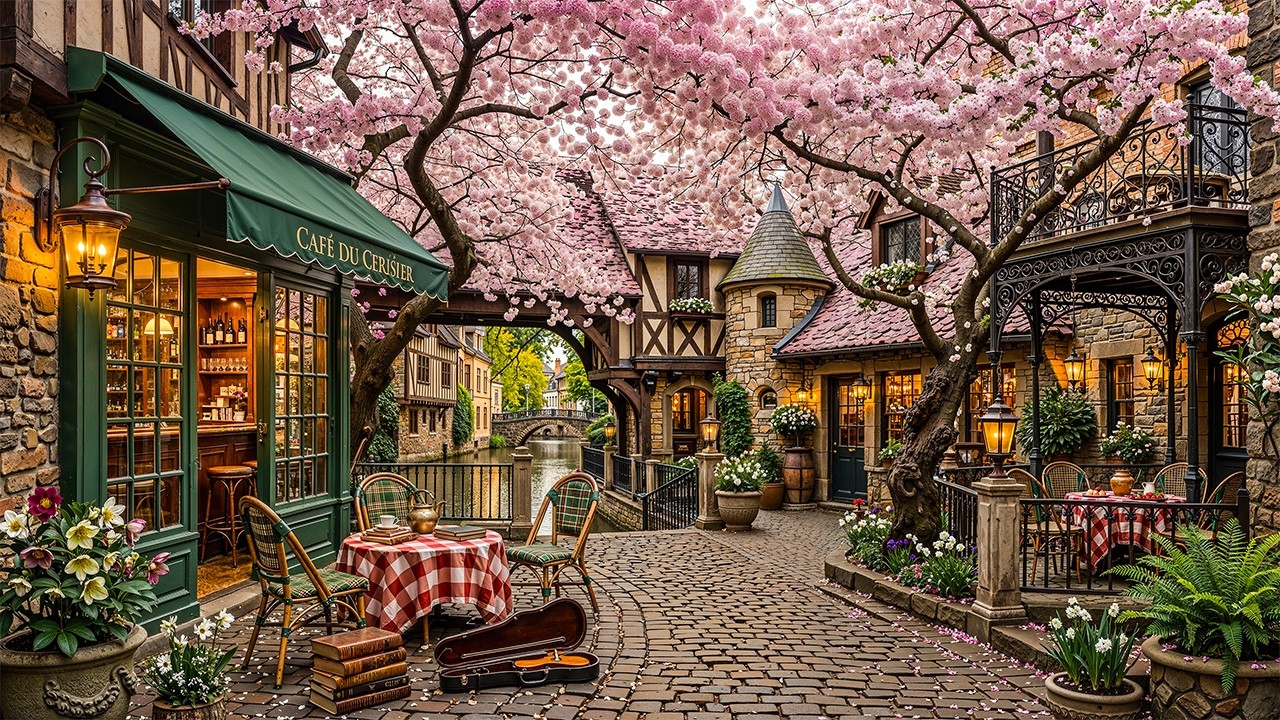 Boost Up Your Mood in Morning with Sweet Jazz Music 🌿 Cozy Coffee Shop & Spring Ambience