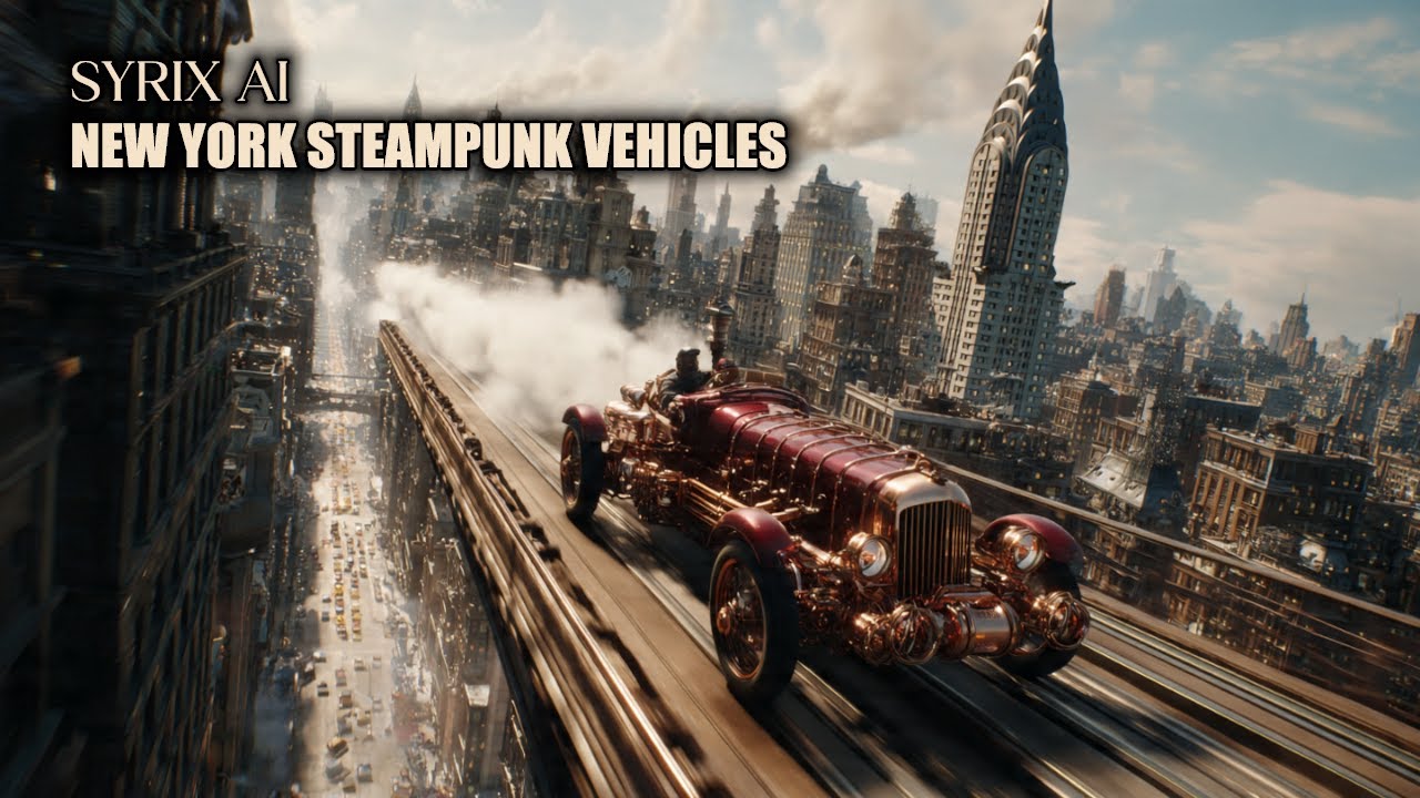 Syrix Ai — Epic Steampunk Vehicles: BRASS STREETS OF NEW YORK CITY | AI 4K
