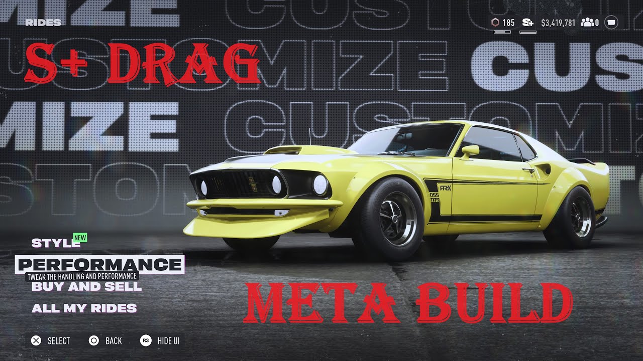 NFS Unbound S+ class drag meta build - Ford Mustang Boss