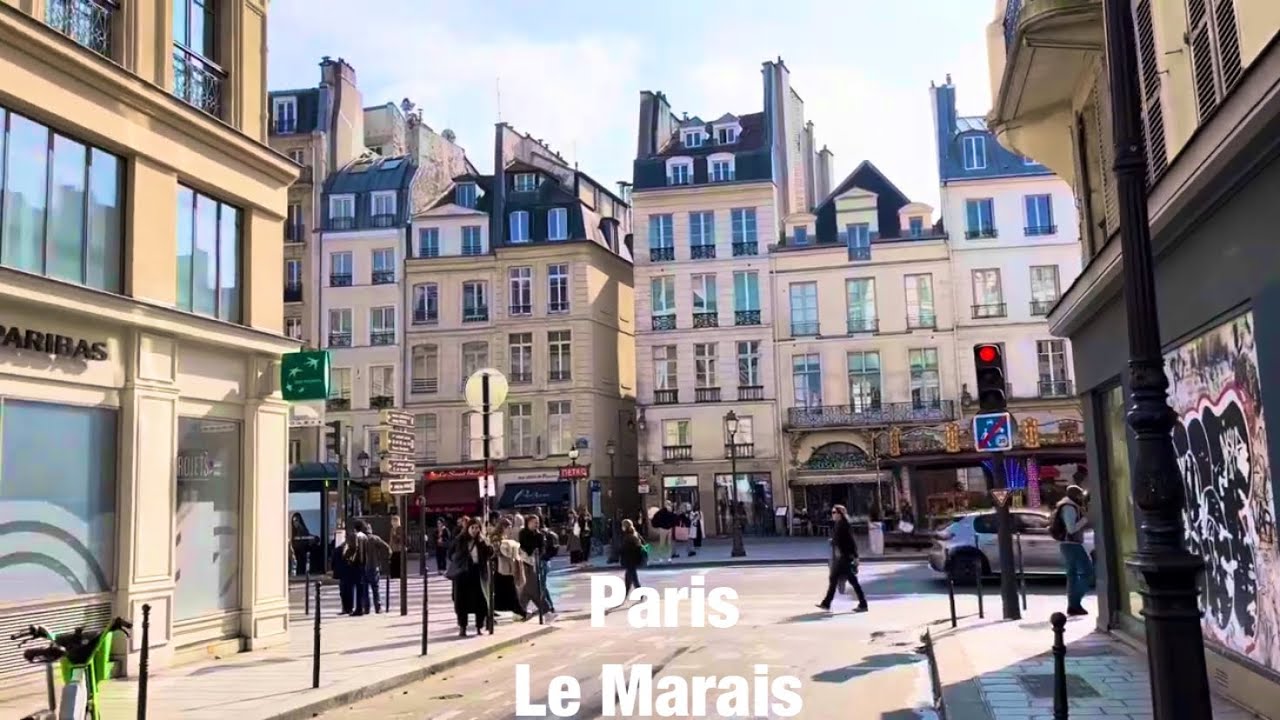 Paris city walks   Le Marais   Paris,France 4K