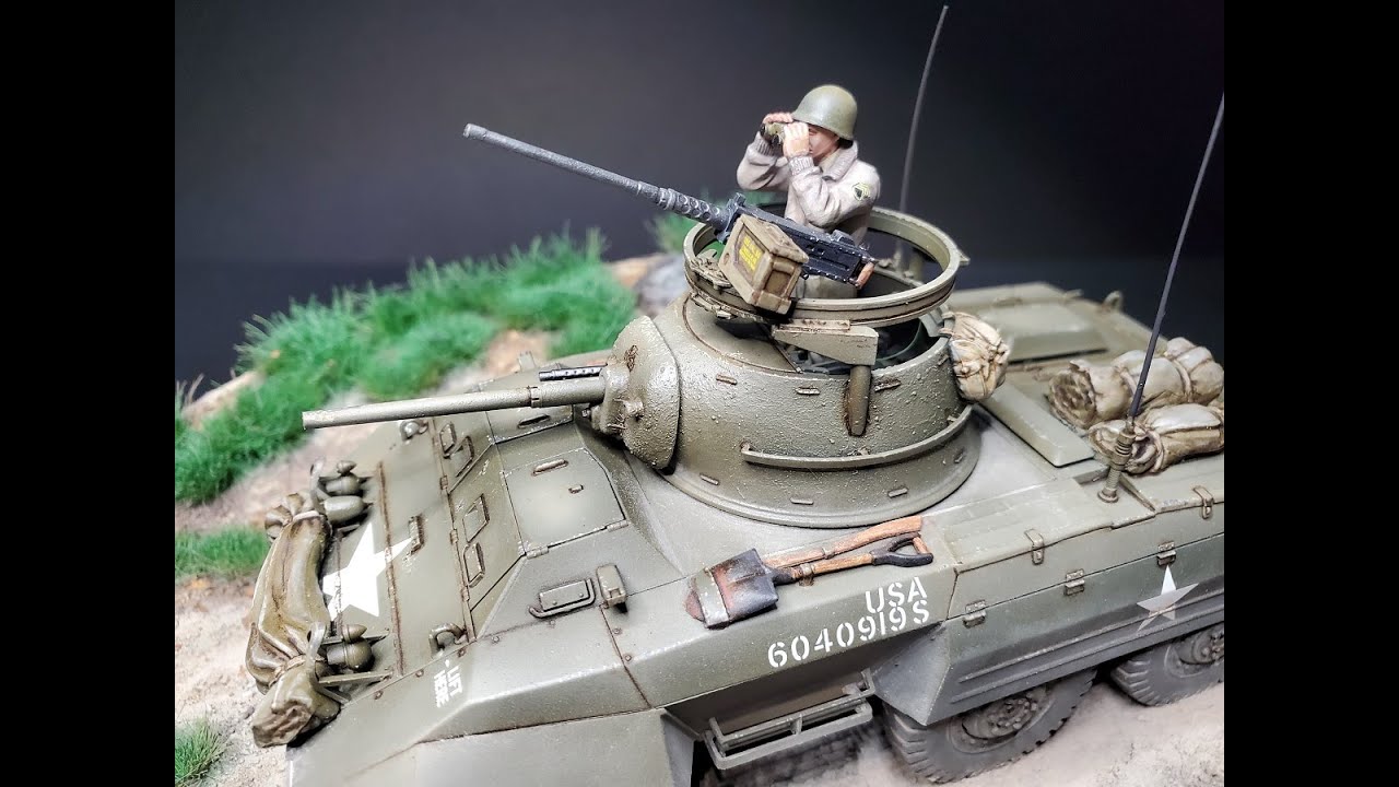Tamiya M8 Greyhound Complete Build Part 2: Painting the M8 and Constructing a Display Base