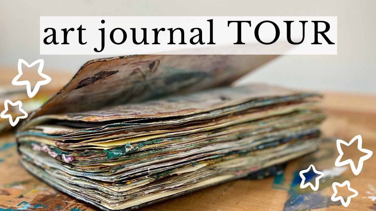 ART JOURNAL FLIP-THROUGH - Tour of my Moleskine Mixed-media sketchbook