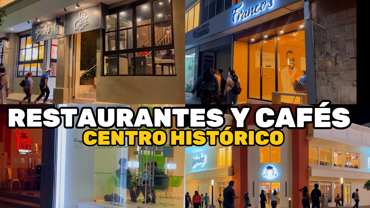 La vida nocturna en los Restaurantes y cafés de el CENTRO HISTÓRICO de San Salvador, El Salvador