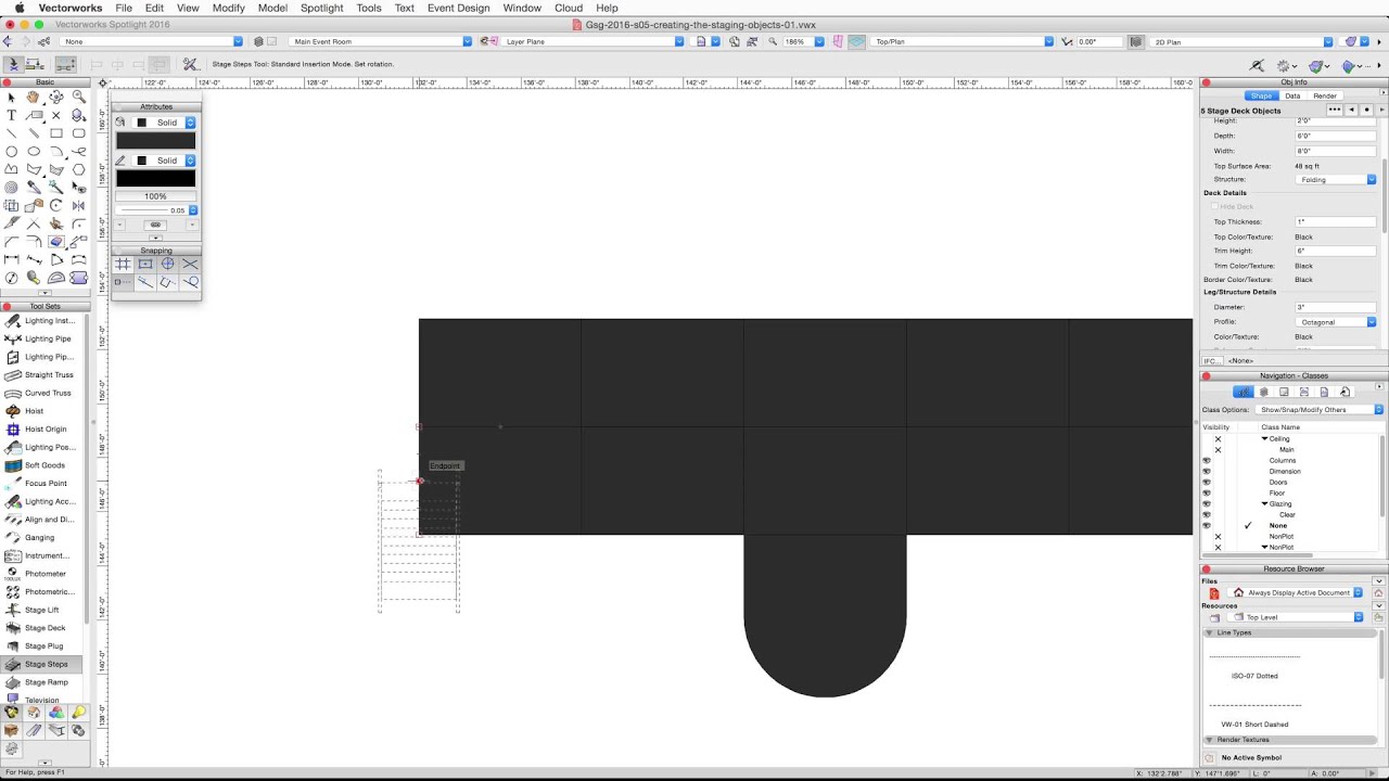 GSG - Vectorworks Spotlight 2016 - 05 Staging Objects