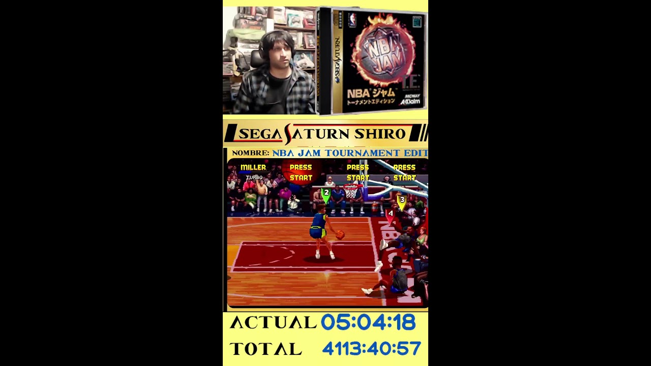 (Vertical) SSS 334 NBA JAM Tournament Edition - Parte 1 - Sega Saturn Shiro #Sega #720