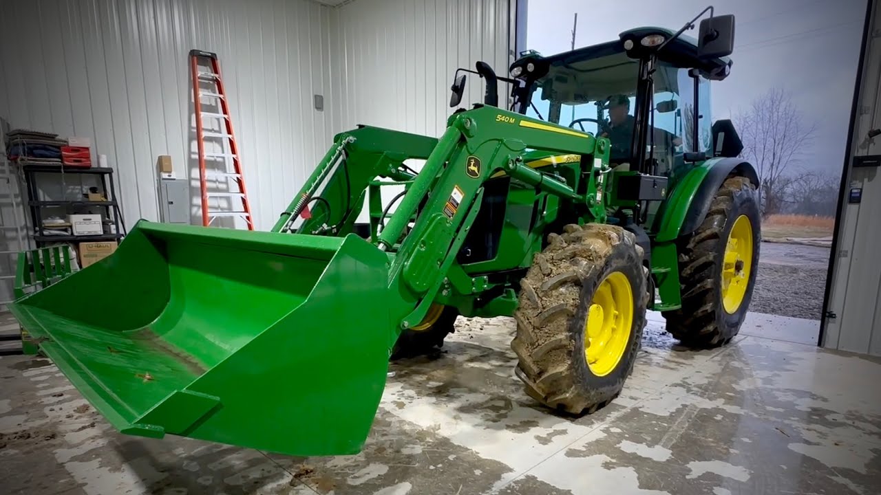 How to attach a John Deere 540M Loader - BUCKETS AWAY!