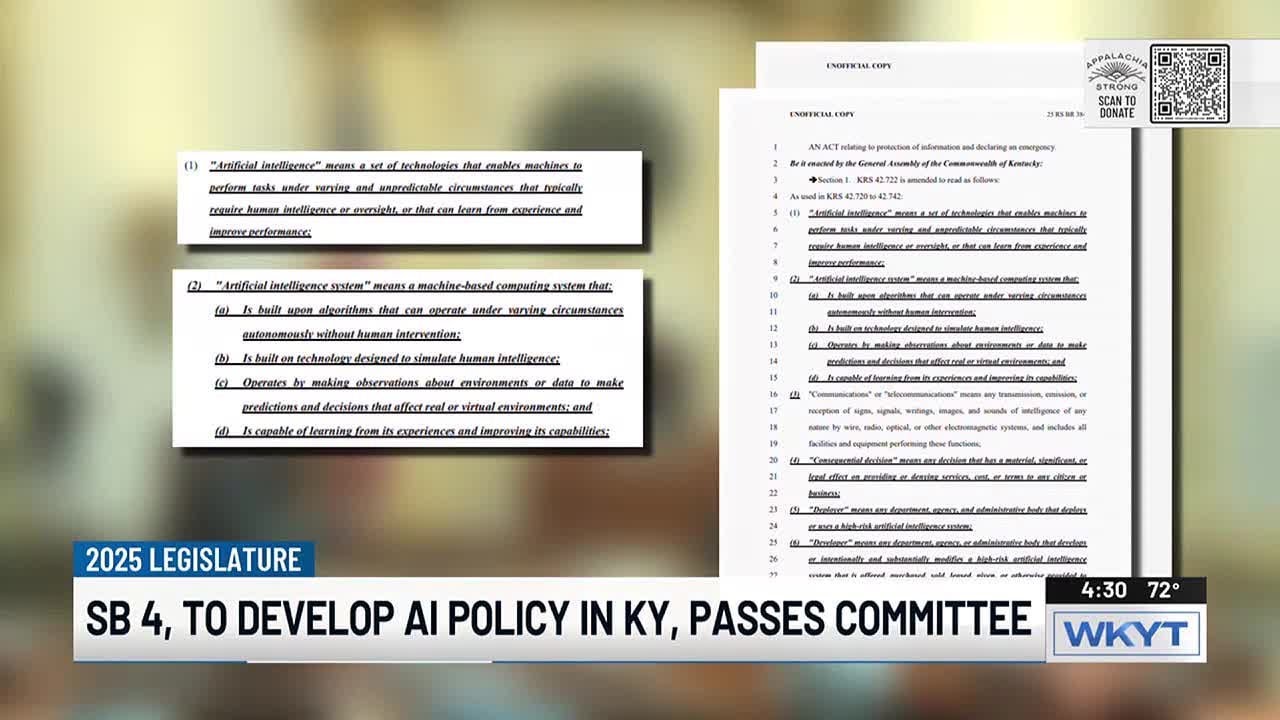 Ky. bill aiming to regulate AI in government passes legislative committee