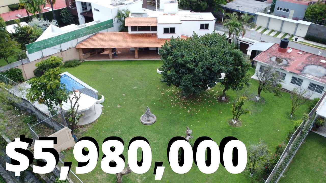 Asi es una casa con 1280m2 de Jardín  en venta Sumiya Cuernavaca Morelos
