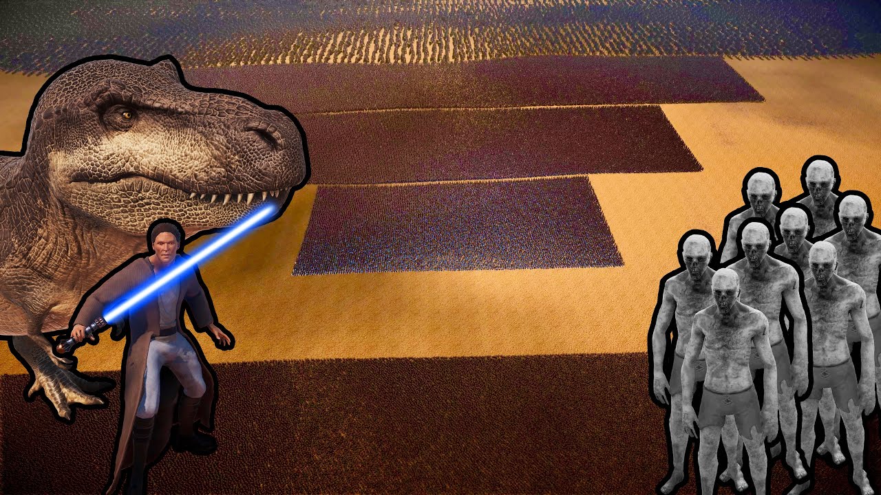 20 MILLION ZOMBIES vs 60,000 JEDI KNIGHTS + 10,000 T-REX | UEBS 2