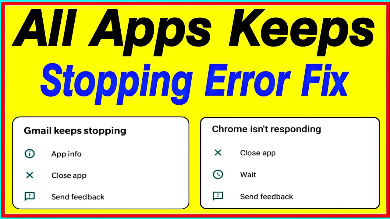 How to Fix All Apps Keeps Stopping Error in Android Phone