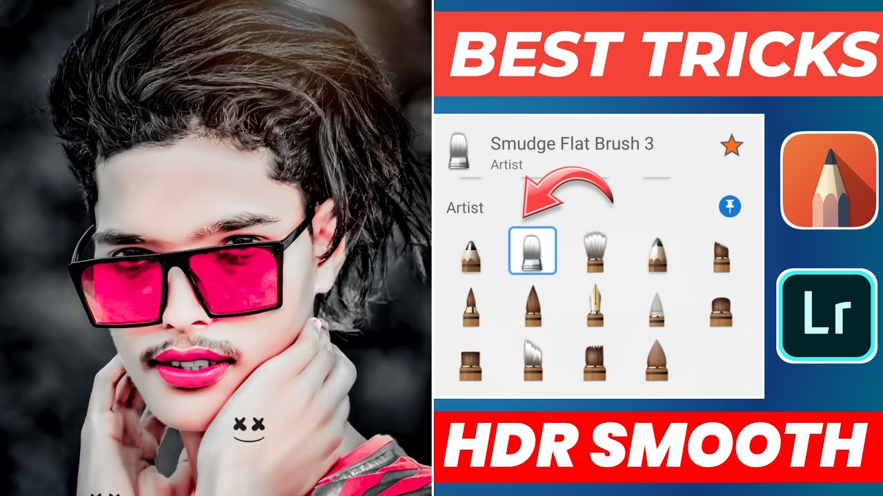 HDR Face smooth new tricks skin whitening face smooth photo editing || Autodesk Sketchbook new trick