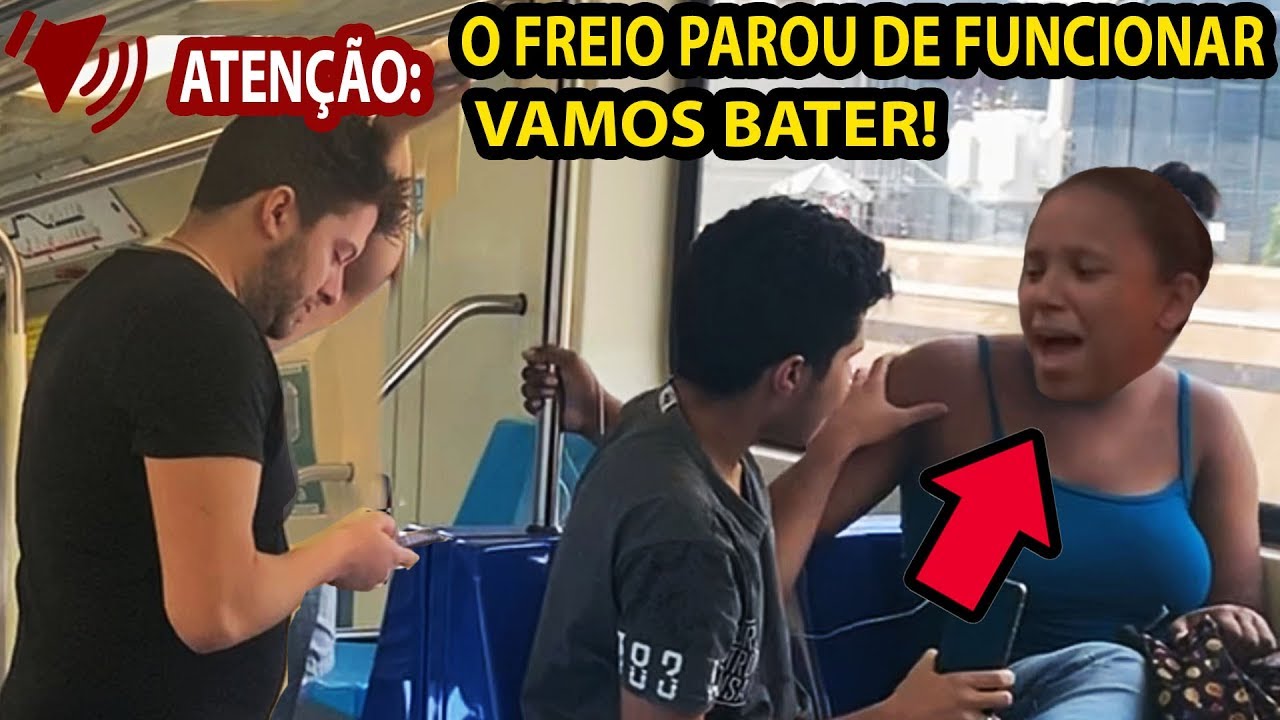 COLOQUEI A VOZ DO GOOGLE NO METRÔ FALANDO QUE O FREIO QUEBROU