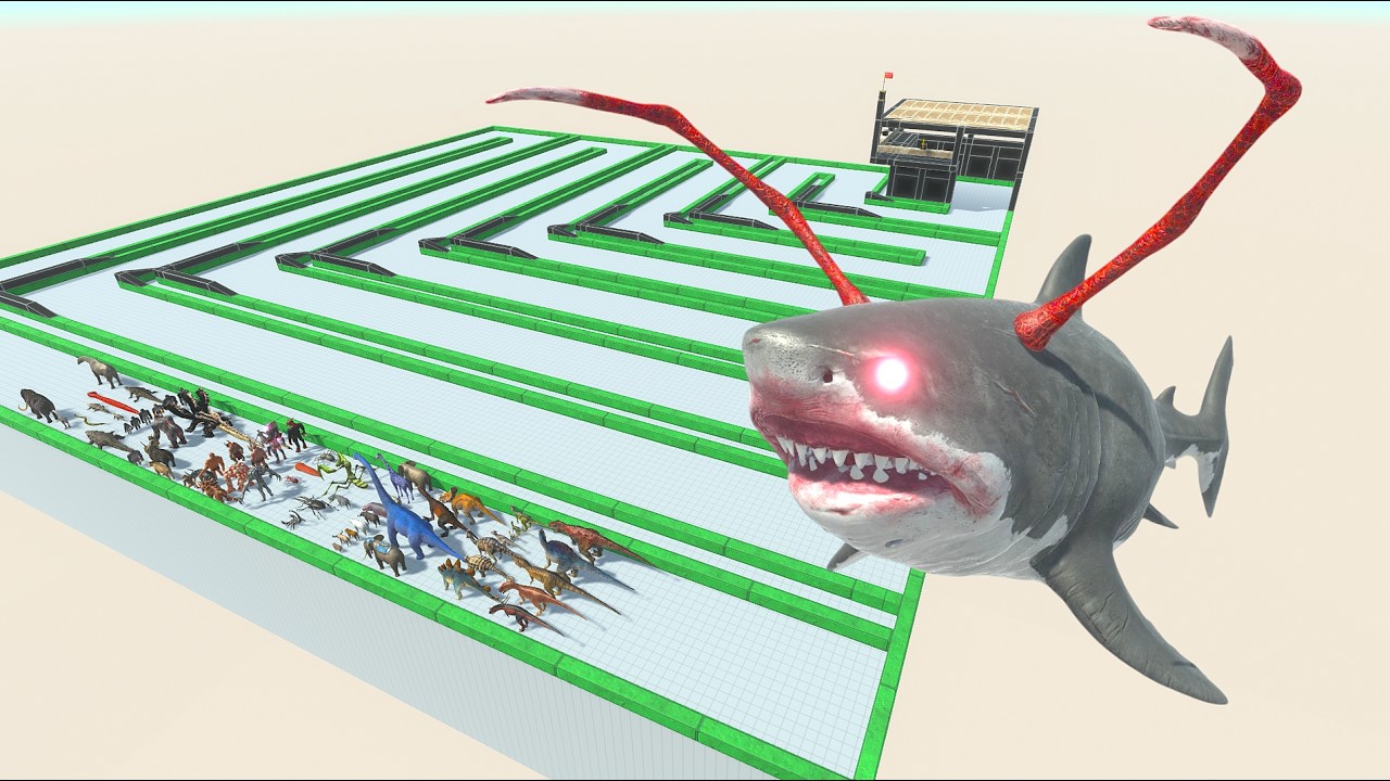 ESCAPE FROM ALIEN MEGALODON - ARBS - Animal Revolt Battle Simulator