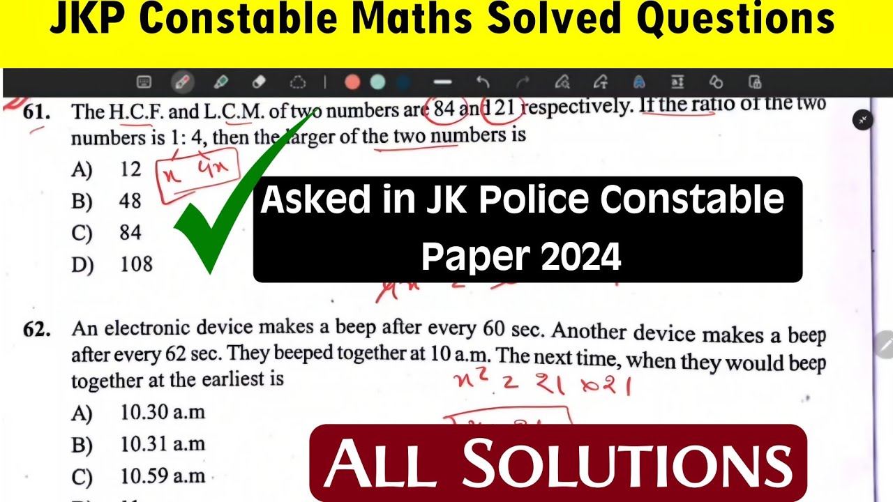 JKP Constable Maths Analysis | JK Police Constable Maths Questions Full Solved Asked in 1 Dec Exam