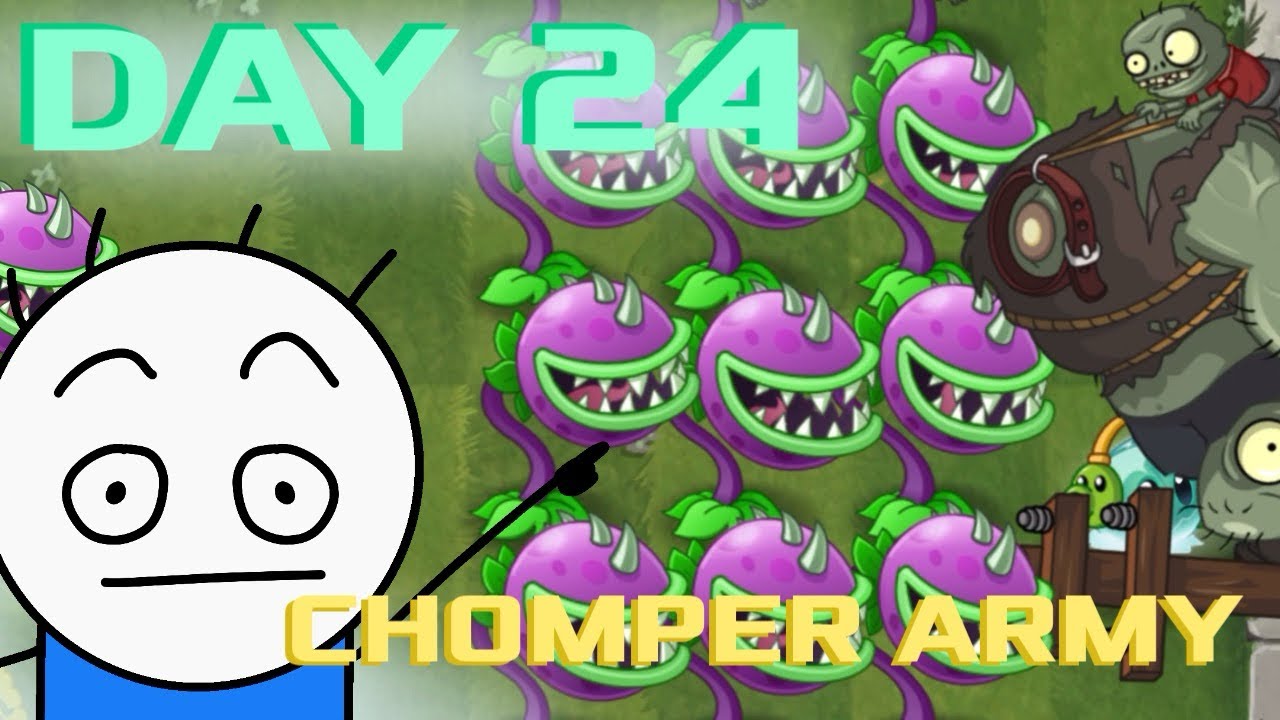 DAY 24 - Chompers vs Gargantuar | Playing Piñata Party Everyday so You can Beat Every Level