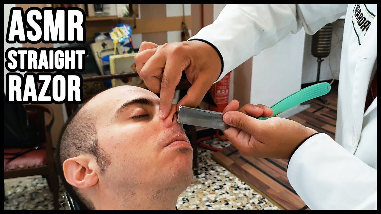 💈 MASTER of STRAIGHT RAZOR | Old School Italian Barber  🎧 DEEP ASMR SHAVING SOUNDS