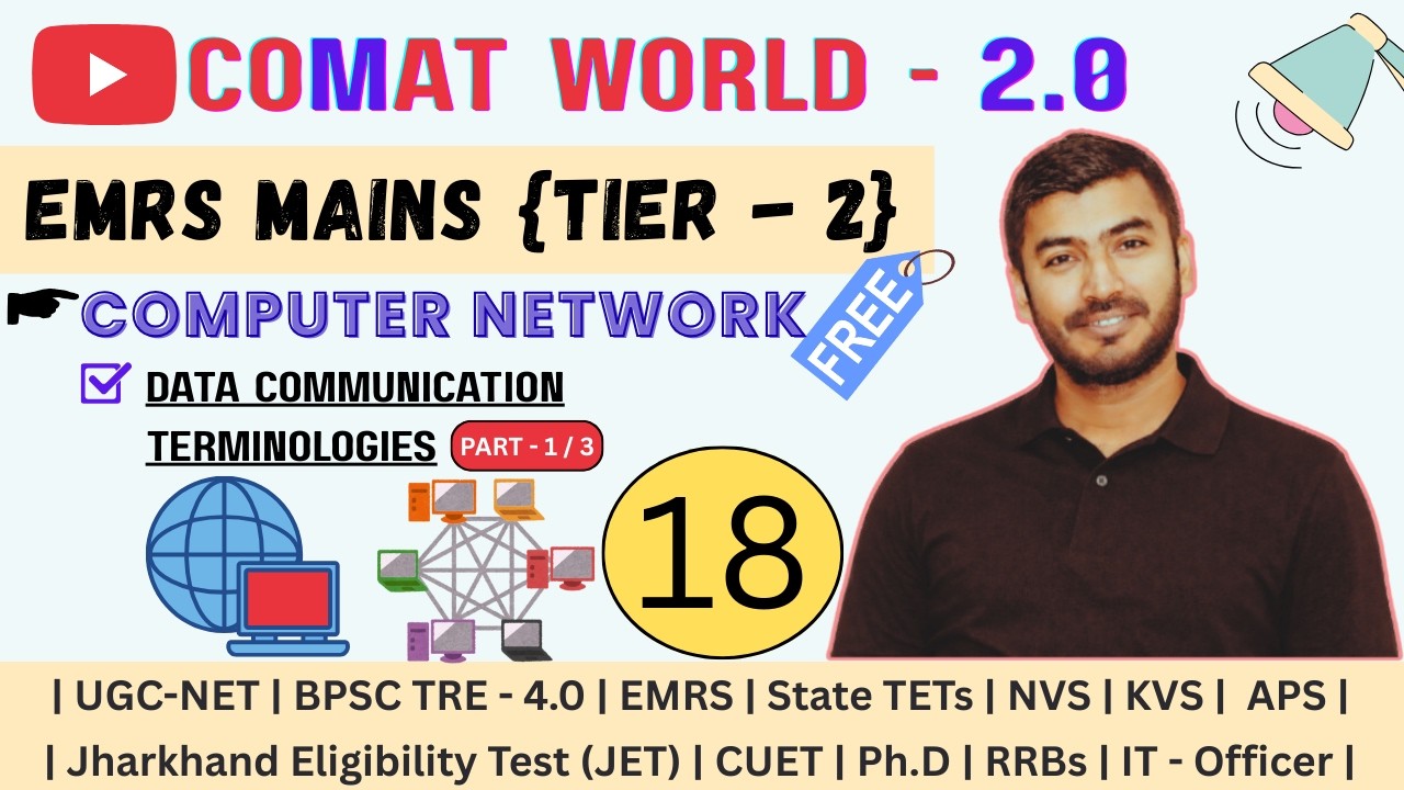Data Communication Terminologies Part 1 | Computer Network for EMRS Mains Tier 2 | CPMAT WORLD |