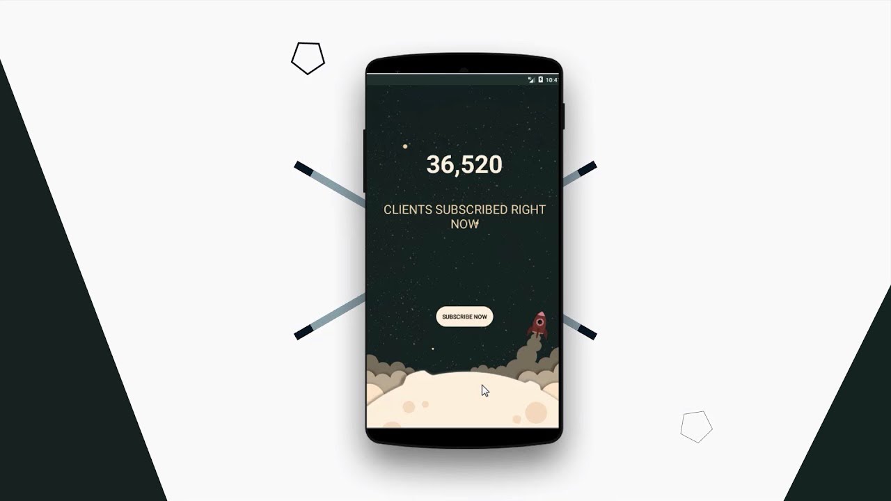 Welcome screen with upToDown animation in android studio