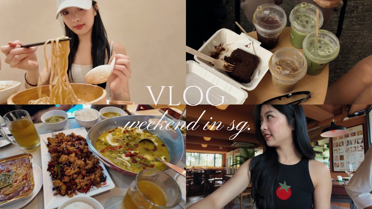 VLOG | eating in sg 🇸🇬- new trendy spots, cafes ☕️ , FAV chinese place 🥘 + weekend with friends 👯‍♀️