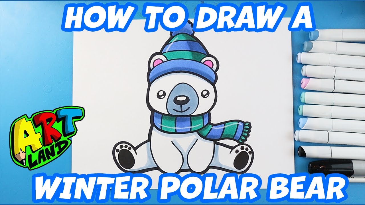 How to Draw a Cute Winter Polar Bear