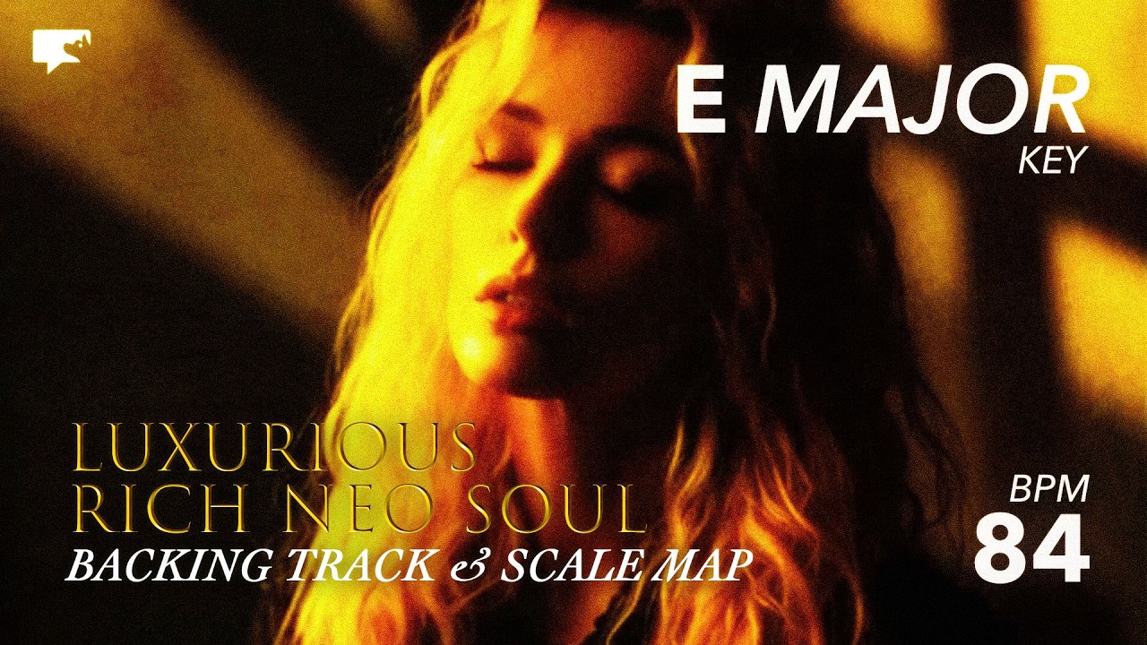[E Major] Neo-Soul Blues Backing Track | Luxurious Rich Tone + Scale Map (84 BPM)
