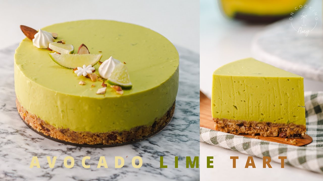 酪梨檸檬塔 微酸檸檬帶出酪梨香氣 香脆塔皮口感: Avocado Lime Tart recipe ASMR
