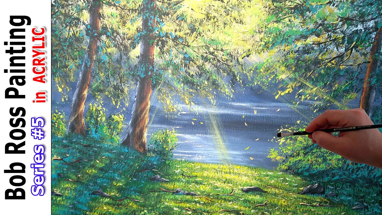 Bob Ross Painting in ACRYLIC Series #5 / Misty Forest | Manzara Resmi / Sisli Orman #Paint  #BobRoss
