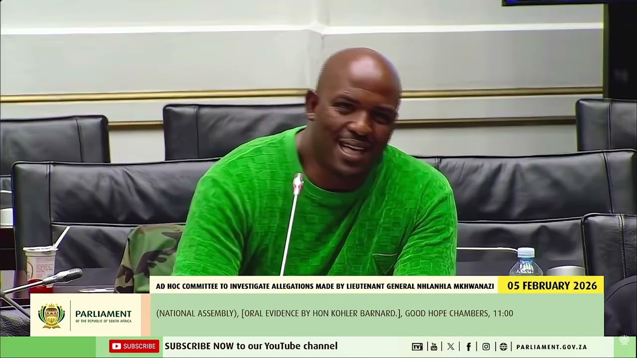 Депутат от партии МК Вуси Шонгве задает вопросы депутату от ДА Дайан Колер Барнард