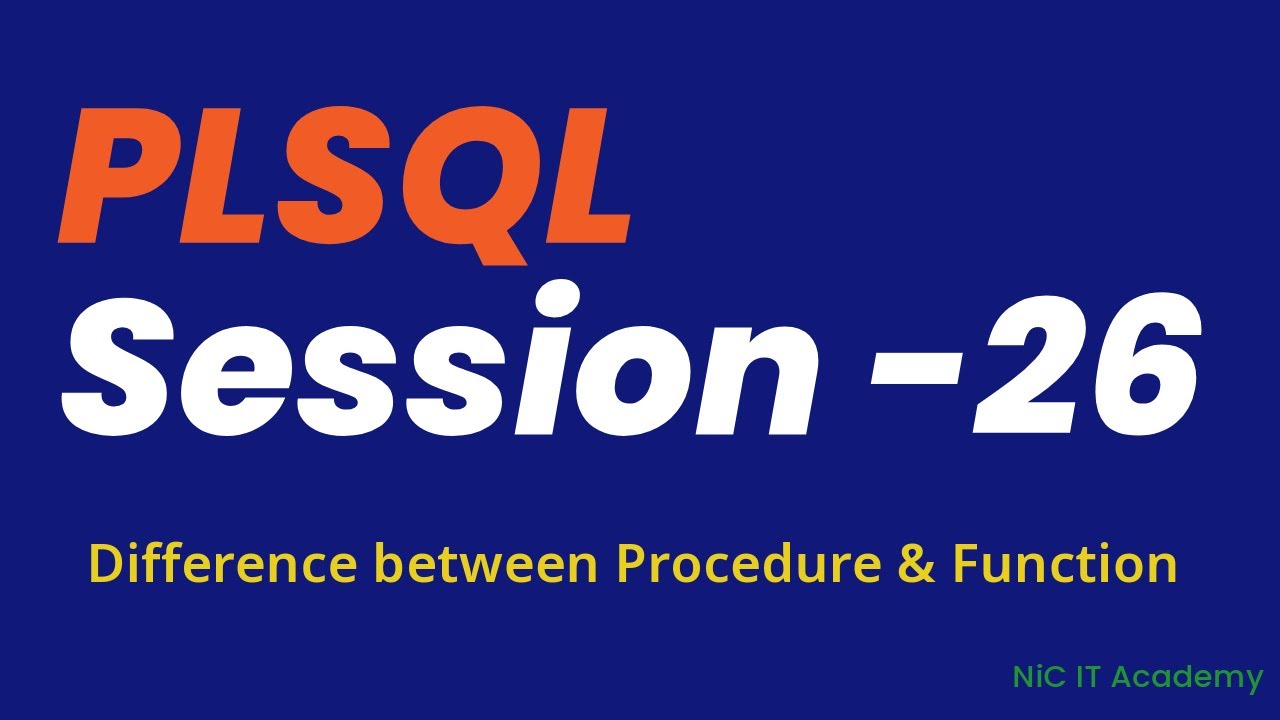 Oracle PL/SQL Tutorial Day -26 ✅ Difference between procedure and function in PLSQL✅