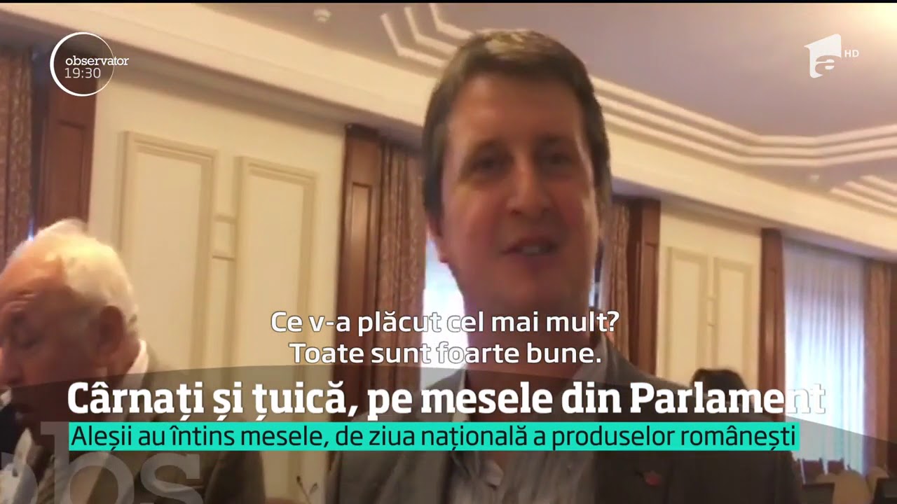Aleşii din Parlament, masă bogată pe holurile Casei Poporului. Cârnaţii şi ţuica au fost favo