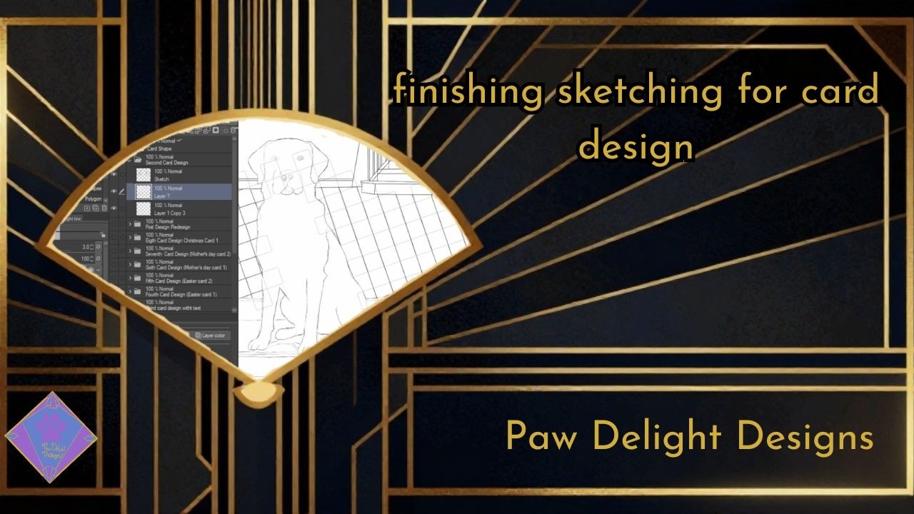 finishing sketching for card design