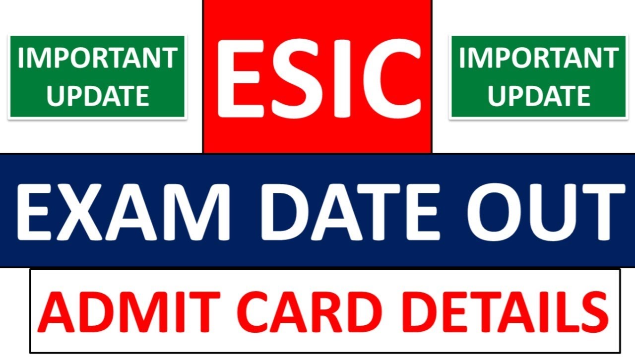 IMPORTANT UPDATE - ESIC SSO EXAM DATE OUT | ESIC ADMIT CARD DETAILS OUT | MUST WATCH
