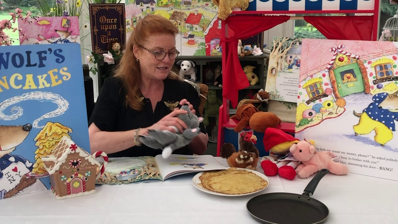 Sarah Ferguson reading Mr Wolf’s Pancakes Story by Jan Fearnley