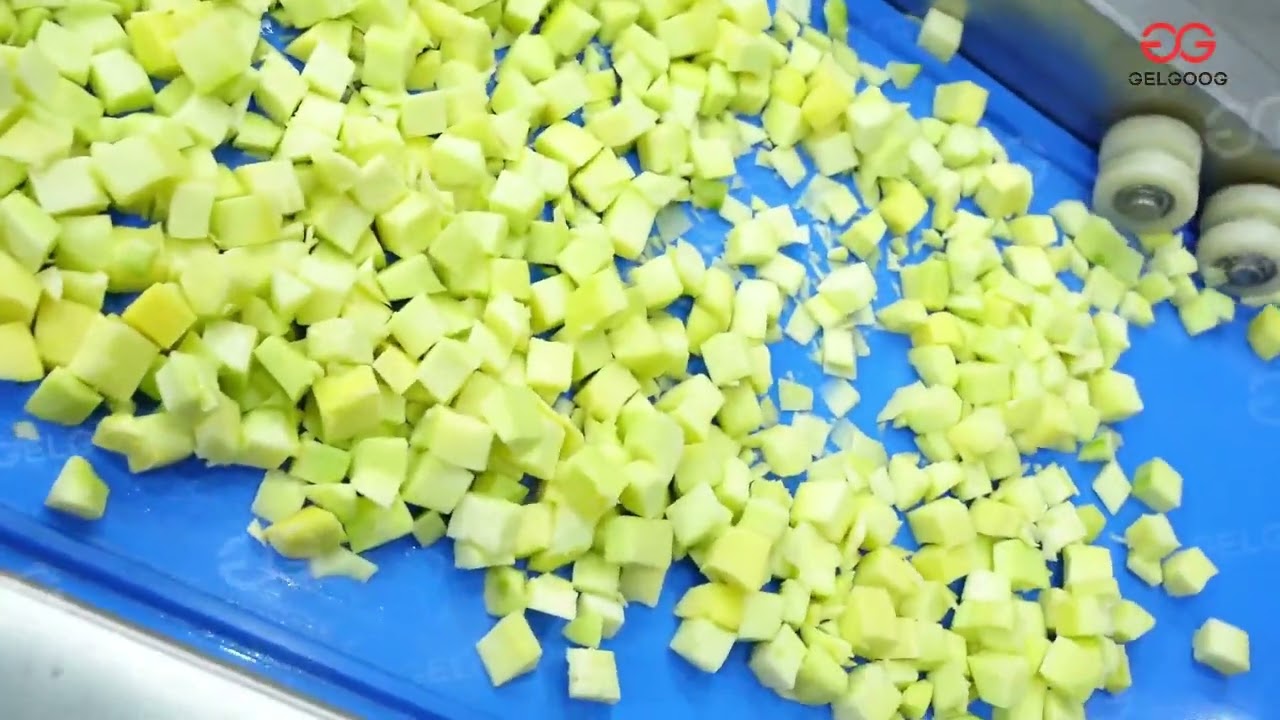 Mango Washing Cutting Processing Machine Line #mango #washing
