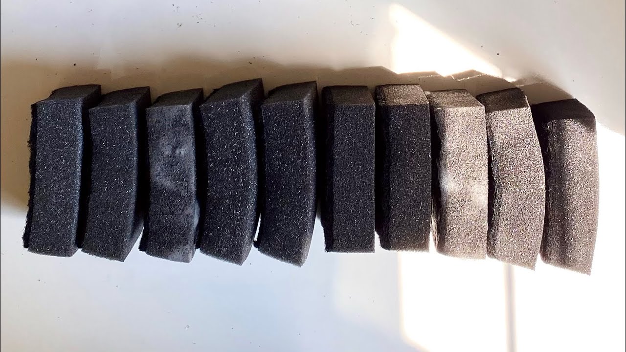 ASMR variety bulk black kitchen sponge ripping - dry / wet / soapy / jelly / soapy jelly