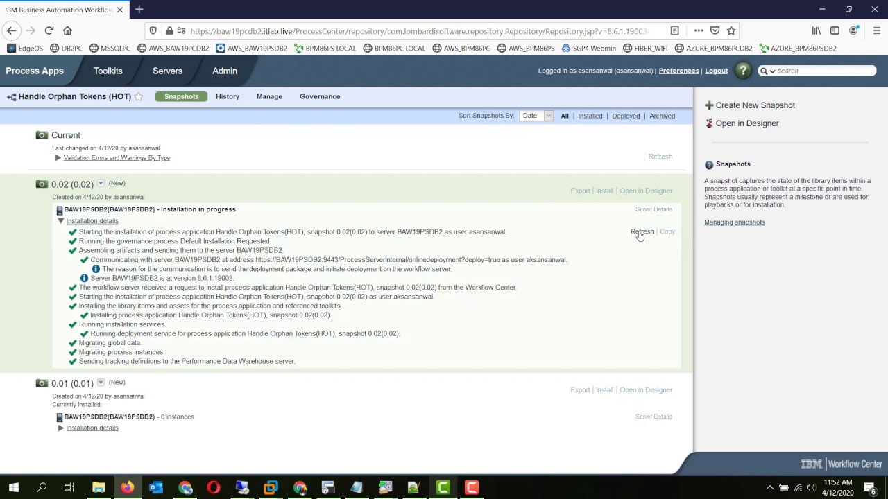 IBM BPM/BAW - Handling Orphan tokens with Policy File