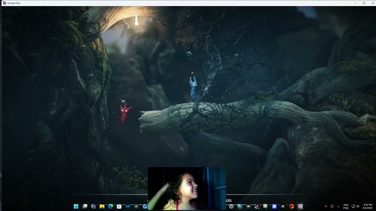 Rafaela e Thiago jogando Unravel two #1