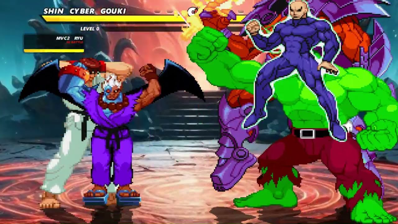 RYU & SHIN CYBER AKUMA vs HULK & ONSLAUGHT  💥   2 vs 1 MvC Battle.