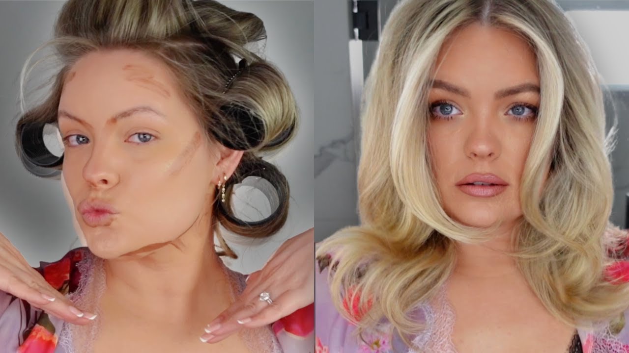 How To Easy Everyday Glam Makeup & 90s Blowout Hair Tutorial
