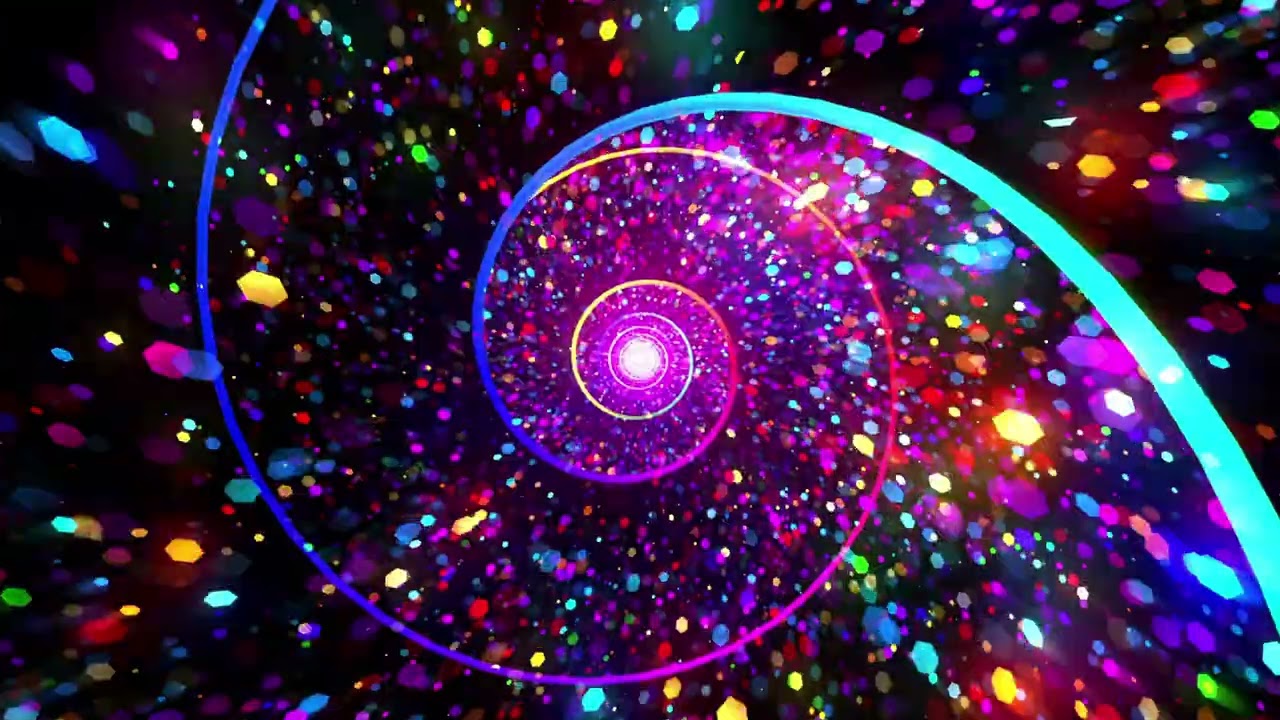 8 Hours Glowing Neon Circle Tunnel | Perfect Party Vibes Background!