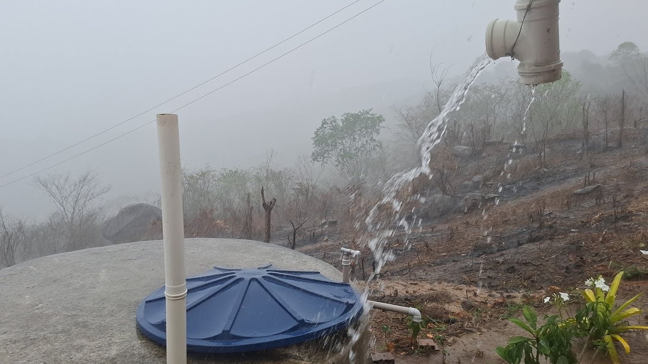 Um forte temporal de chuva ⛈️ aqui no sitio no município de mogeiro PB 