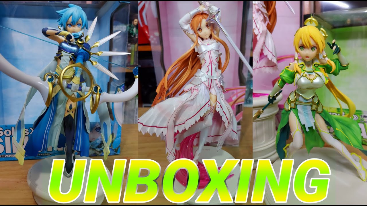 Sword Art Online Asuna Sinon y Leafa UNBOXING Figuras by GENCO (Stacia, Solus y Terraria)