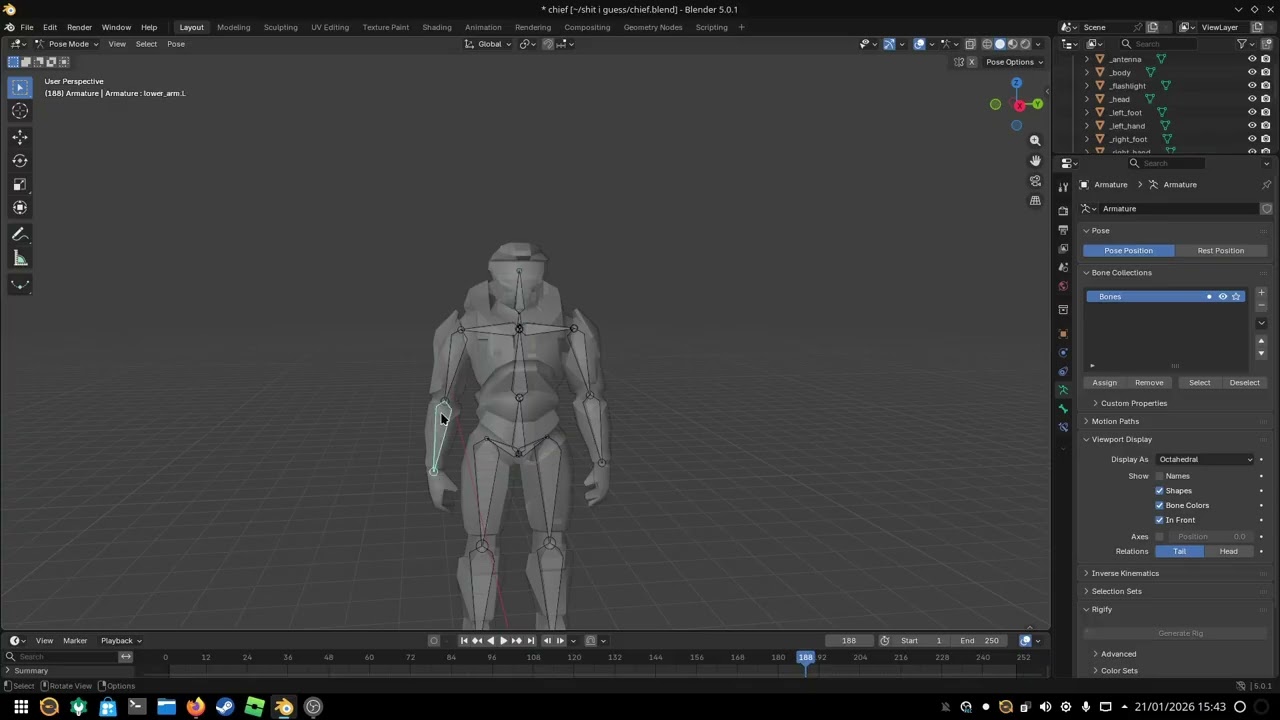 I finally finished chief's rig in blender!