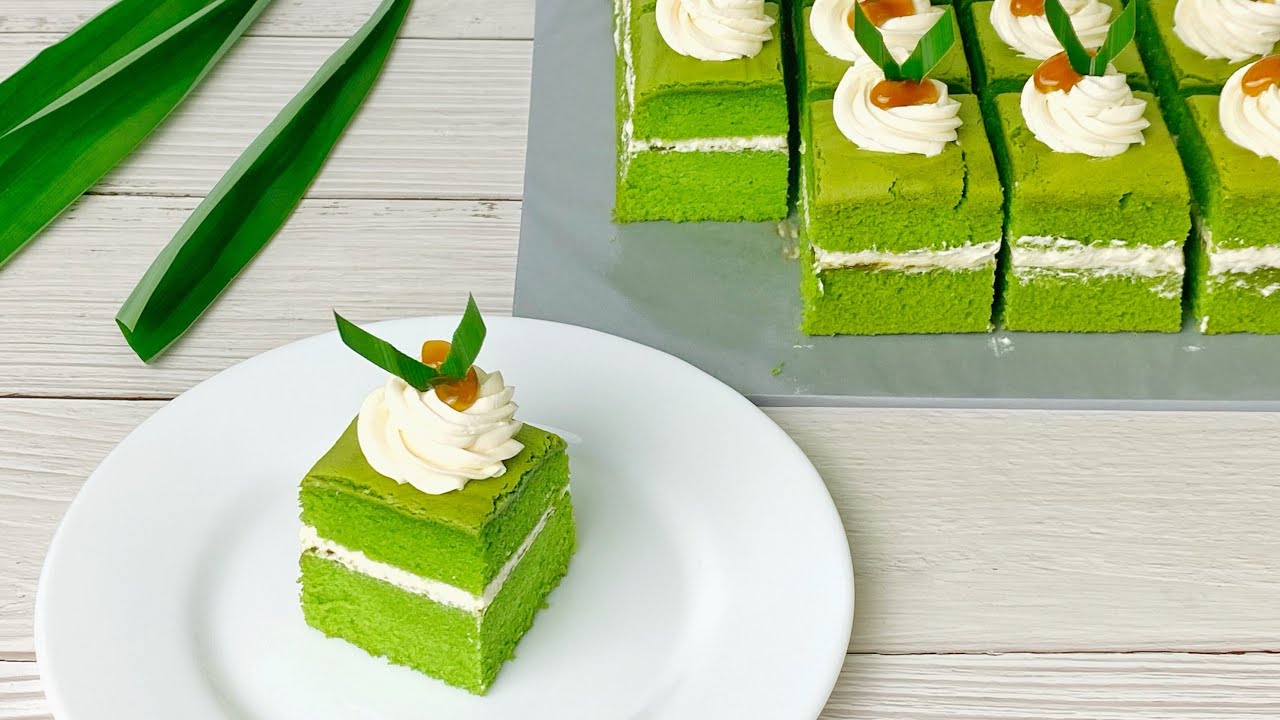 Cara buat kek pandan gula melaka bersama swiss meringue buttercream