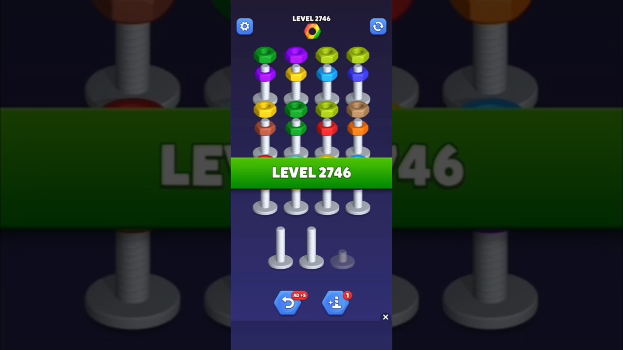 Nut Sort Level 2746 - Color Puzzle Game by Kiwi Fun 
